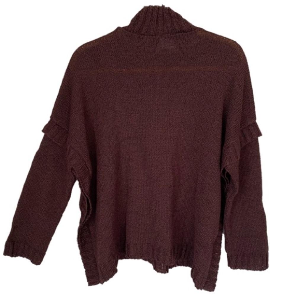 COP COPINE Paris Vintage Mock Turtleneck Knit Sweater Women's Deep Plum One-Size - Picture 3 of 16